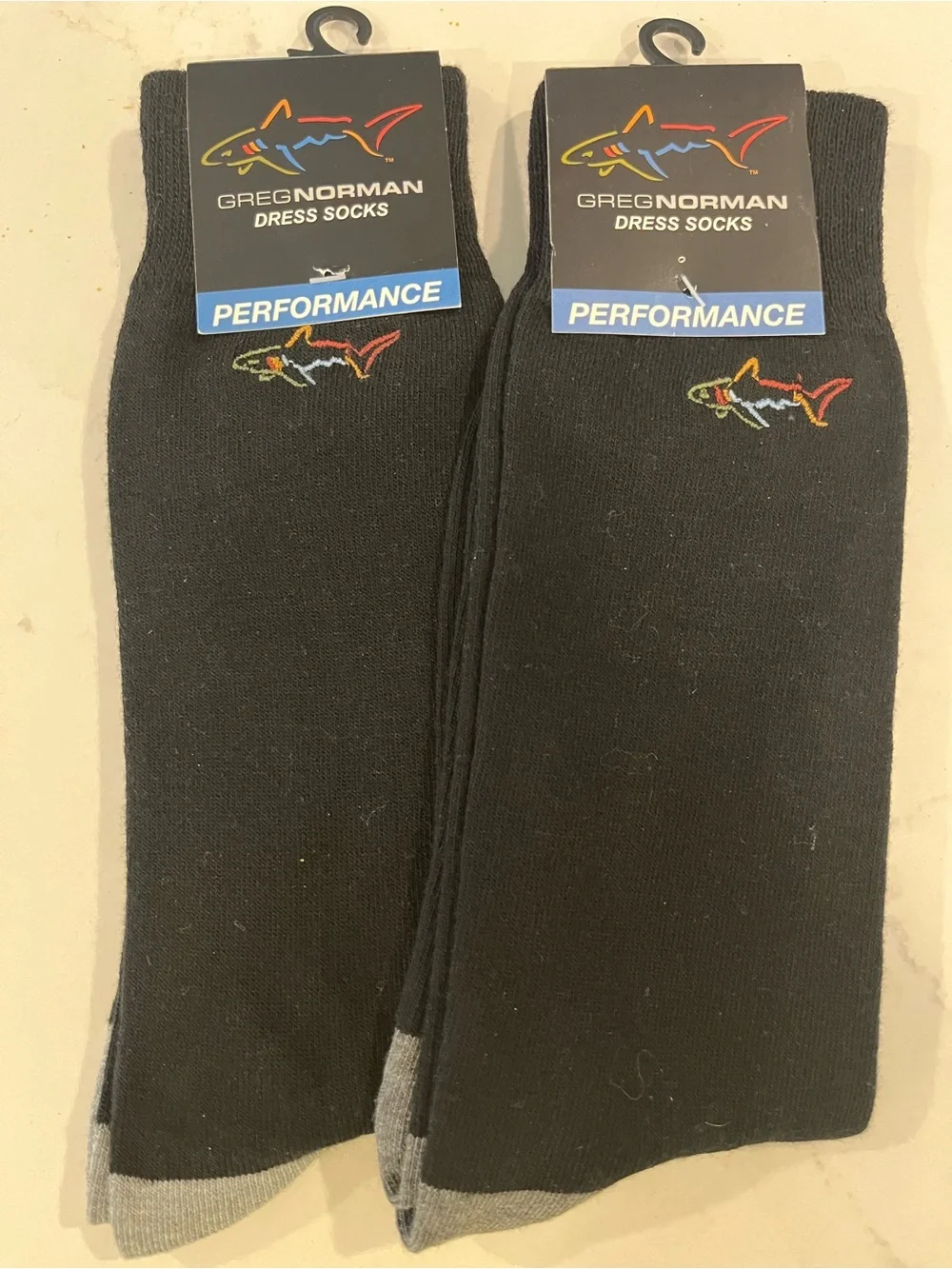 Greg Norman Collection Performance Dress Socks Black Shoe Size 8-12 (2 Pairs)